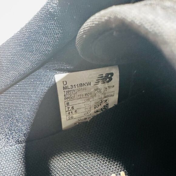 New Balance Mens 311 ML311BKW Black Casual Shoes Sneakers Size 8 - Picture 6 of 8